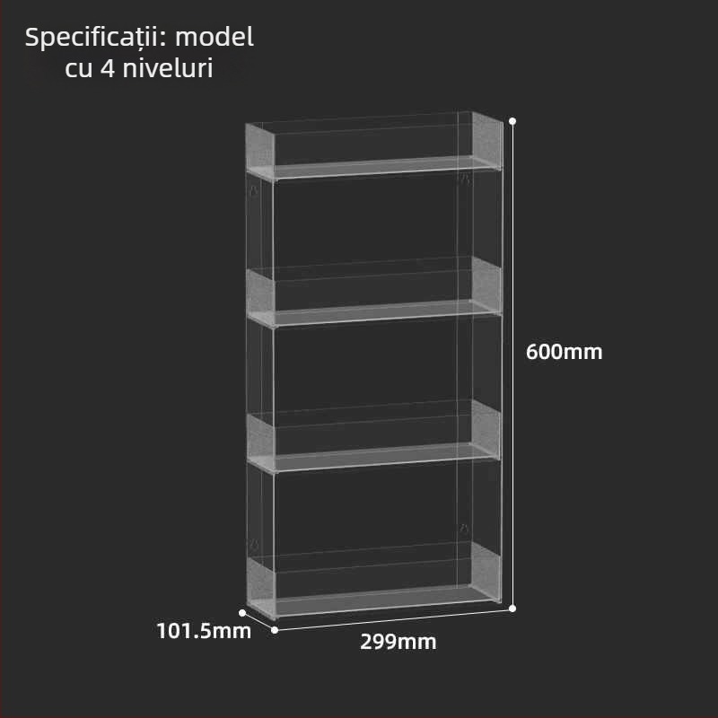 Raft de afișaj pentru țigări, montat pe perete, depozitare cu mai multe niveluri, din plastic