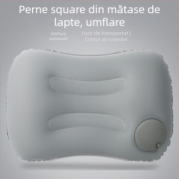Milk Silk pernă gonflabilă pătrată — minimalistă, pentru adulți, pernă de călătorie gonflabilă (Material: Milk silk; Model: Milk silk inflatable square pillow)