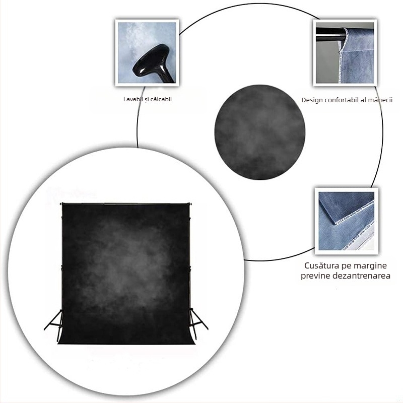Fundal foto din poliester pentru studio, cu motiv portret abstract retro; greutate 350-550 g; ambalat într-o pungă transparentă; potrivit pentru fotografii de identificare