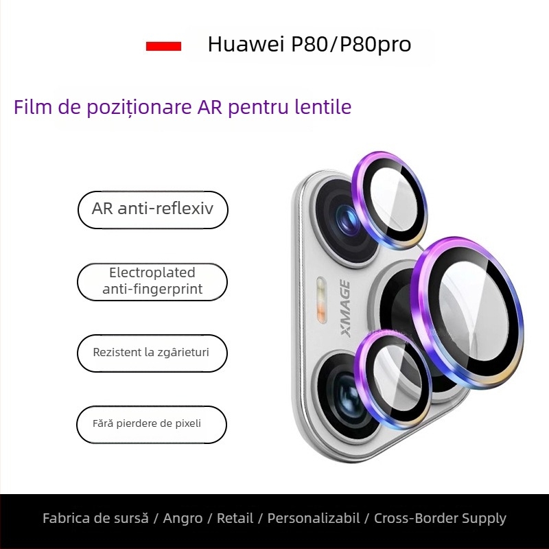 Film de protecție obiectiv Huawei P80/P80Pro/P70Pro — sticlă temperată, filtru pentru obiectiv, HD, rezistent la șocuri, rezistent la căderi