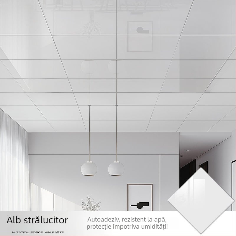 Tapet autoadeziv pentru tavan cu model geometric, rezistent la apă și pete, grosime 2,5 mm