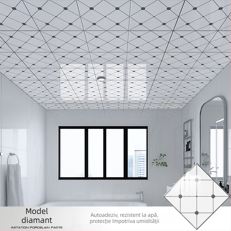 Tapet autoadeziv pentru tavan cu model geometric, rezistent la apă și pete, grosime 2,5 mm