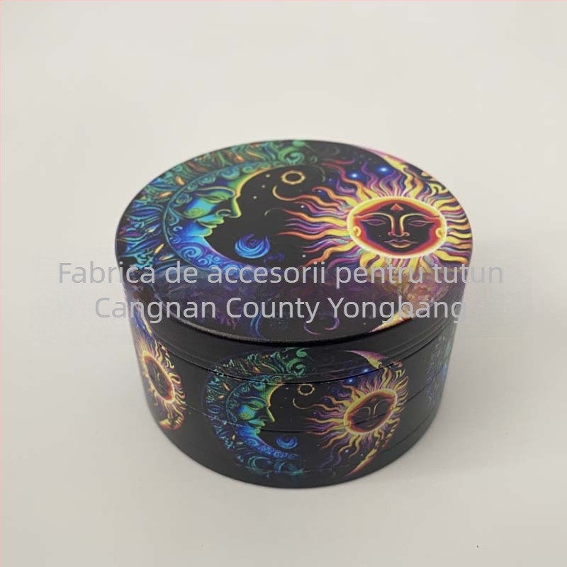 Râșniță de tutun, aliaj de zinc, patru niveluri, imprimare UV, posibilitatea de imprimare a logo-ului