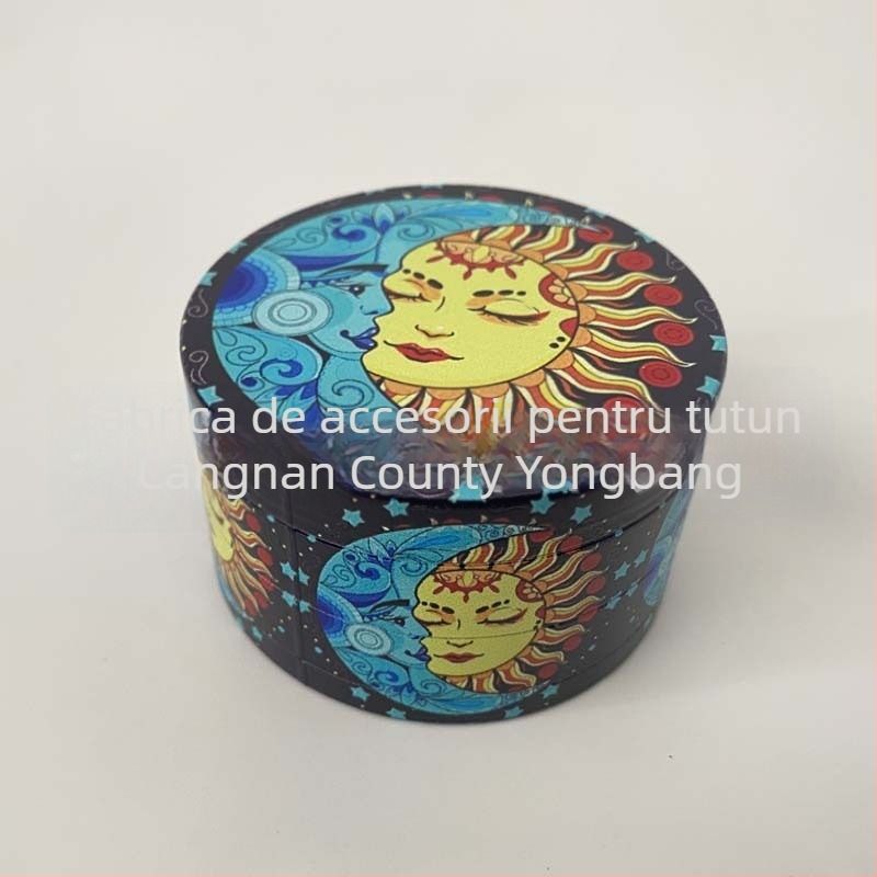 Râșniță de tutun, aliaj de zinc, patru niveluri, imprimare UV, posibilitatea de imprimare a logo-ului