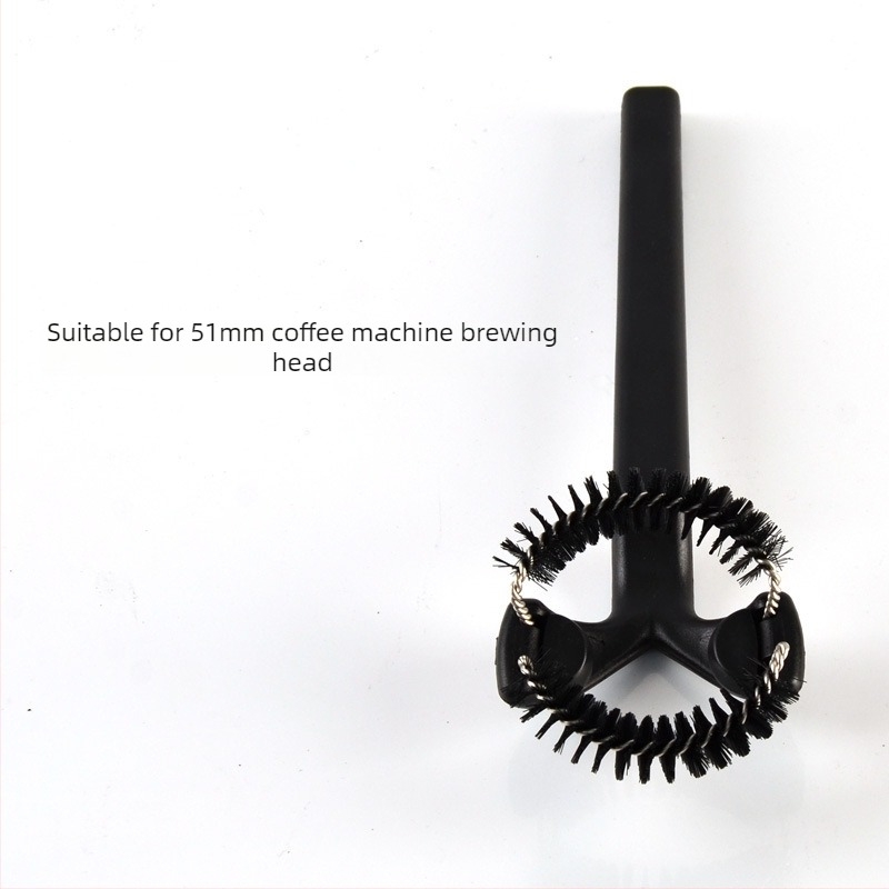 Perie de curățare pentru mașina de cafea semi-automată, cu cap detașabil și mâner pentru mașinile espresso