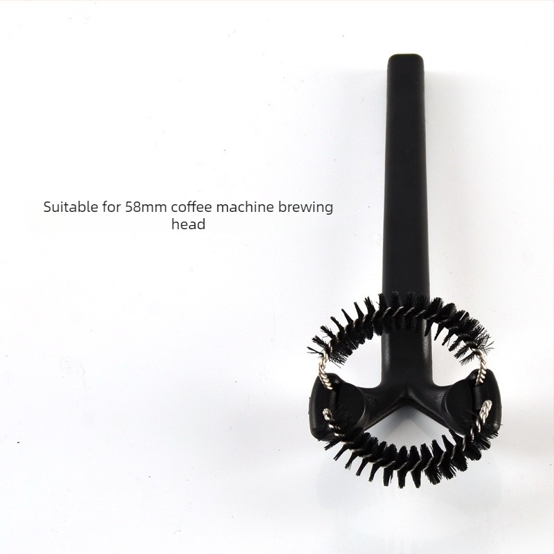 Perie de curățare pentru mașina de cafea semi-automată, cu cap detașabil și mâner pentru mașinile espresso