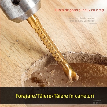 Enjoy burghiu canelator dințat pentru bormașină electrică – ansamblu multifuncțional pentru canelare și găurire în lemn