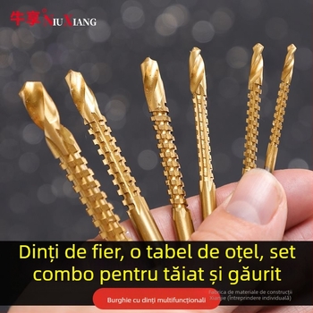 Enjoy burghiu canelator dințat pentru bormașină electrică – ansamblu multifuncțional pentru canelare și găurire în lemn