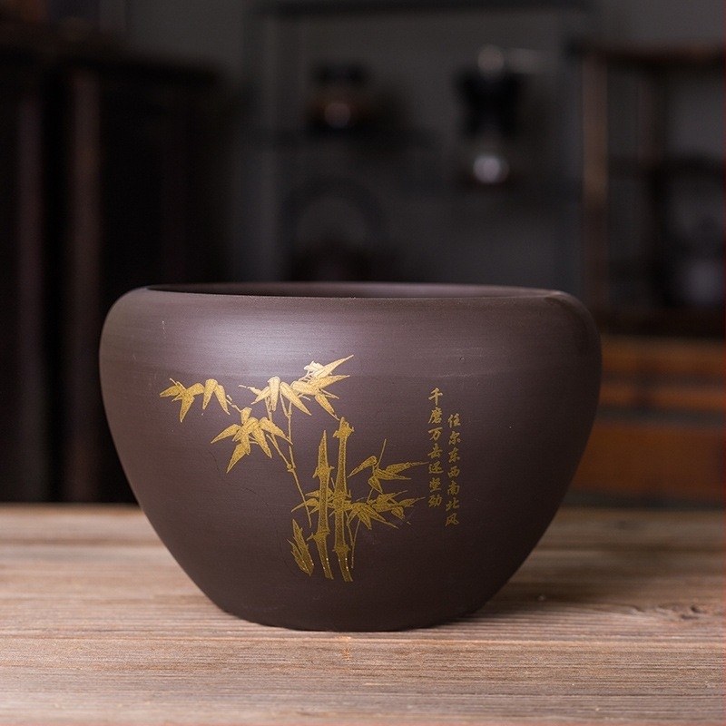 Cheng Xi Rezervor de ceai din nisip purpuriu cu bazin de apă și spălător pentru pensule, Stil Chinez Nou