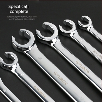 Tuochi Cheie pentru țevi de ulei – duală, cap hexagonal deschis, aliaj nichel-fier, cromare lucioasă, 0,5 kg