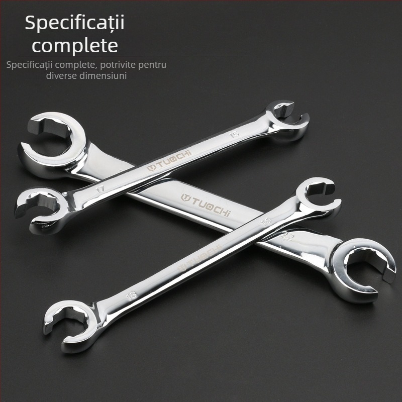 Tuochi Cheie pentru țevi de ulei – duală, cap hexagonal deschis, aliaj nichel-fier, cromare lucioasă, 0,5 kg