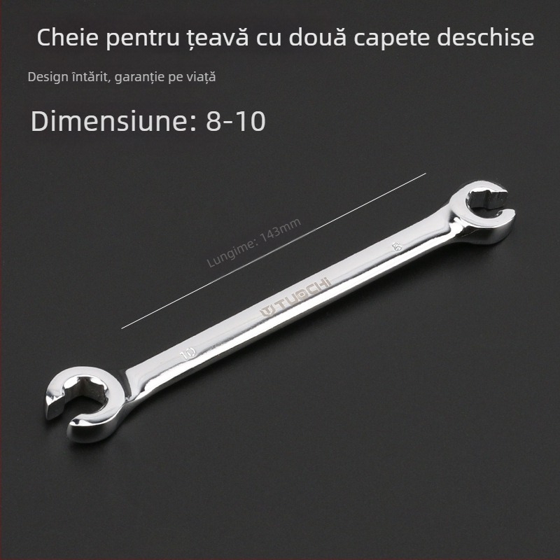 Tuochi Cheie pentru țevi de ulei – duală, cap hexagonal deschis, aliaj nichel-fier, cromare lucioasă, 0,5 kg