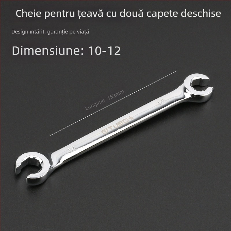 Tuochi Cheie pentru țevi de ulei – duală, cap hexagonal deschis, aliaj nichel-fier, cromare lucioasă, 0,5 kg