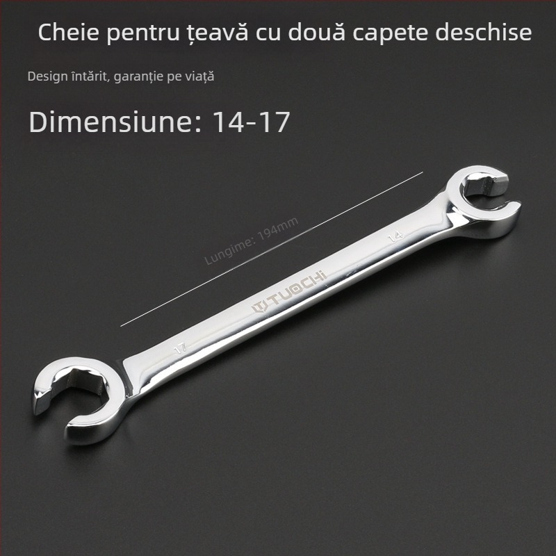 Tuochi Cheie pentru țevi de ulei – duală, cap hexagonal deschis, aliaj nichel-fier, cromare lucioasă, 0,5 kg