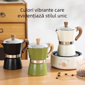 Moka pot italian pentru uz casnic, aliaj de aluminiu, seria Moka pot, extracția cafelei, imprimare logo disponibilă