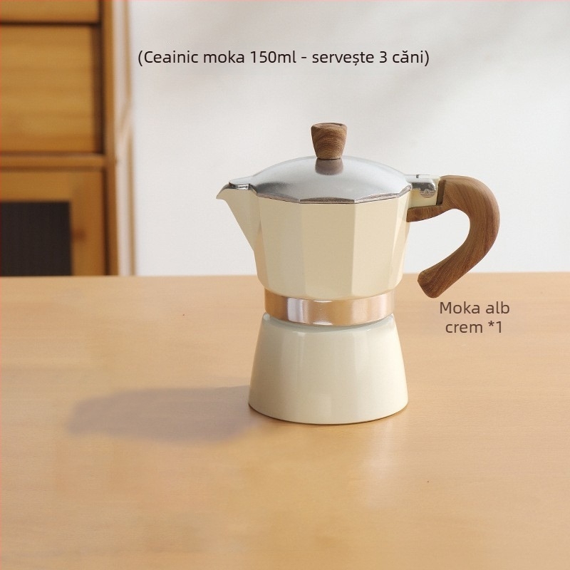 Moka pot italian pentru uz casnic, aliaj de aluminiu, seria Moka pot, extracția cafelei, imprimare logo disponibilă