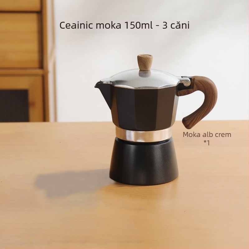 Moka pot italian pentru uz casnic, aliaj de aluminiu, seria Moka pot, extracția cafelei, imprimare logo disponibilă
