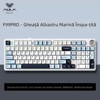 Aula Tarantula F99/F99Pro tastatură mecanică – wireless, Bluetooth în trei moduri, iluminare RGB, carcasă ABS, suportă până la 3 dispozitive simultan