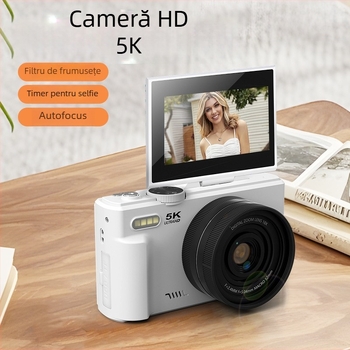 Cameră mirrorless pentru începători cu senzor CCD, 18x zoom optic, ecran LCD rotativ de 3,0 inch, rezoluție 3648×2736