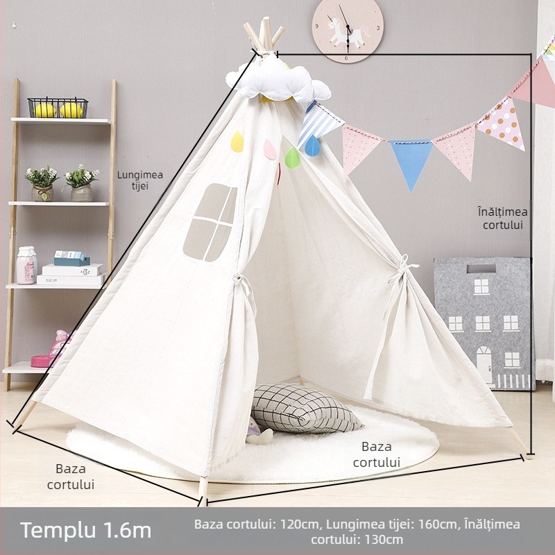 Tentă de camping pentru o persoană, pliabilă, cu formă triunghiulară; construcție cu un singur strat; interior și podea din bumbac și in