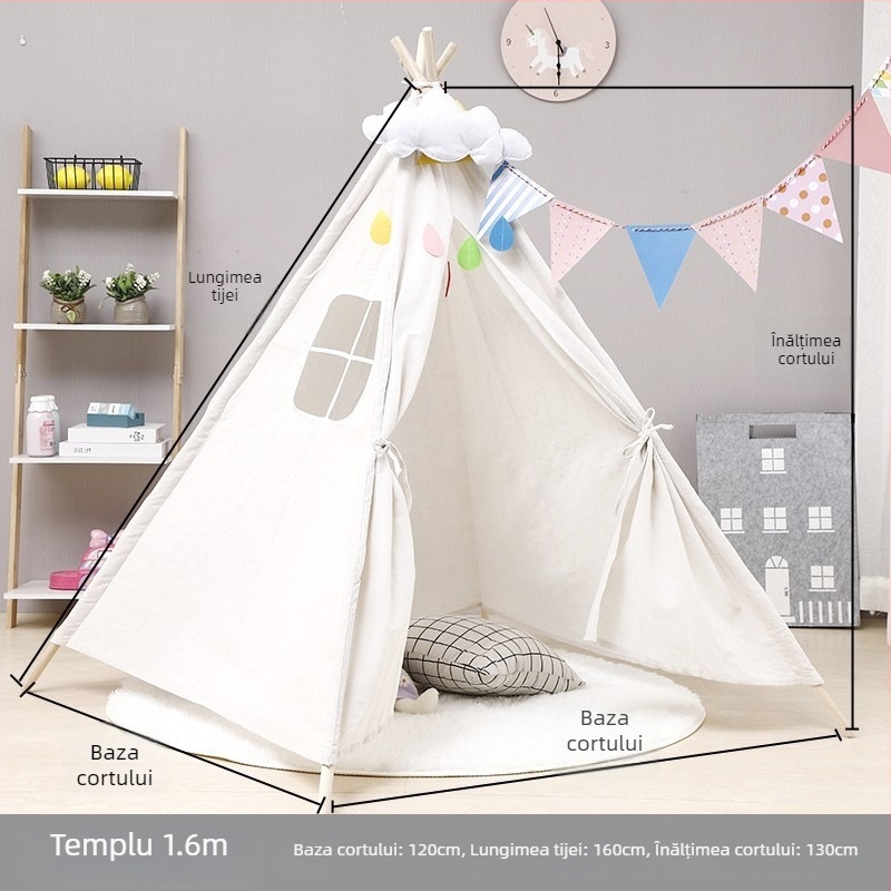 Tentă de camping pentru o persoană, pliabilă, cu formă triunghiulară; construcție cu un singur strat; interior și podea din bumbac și in