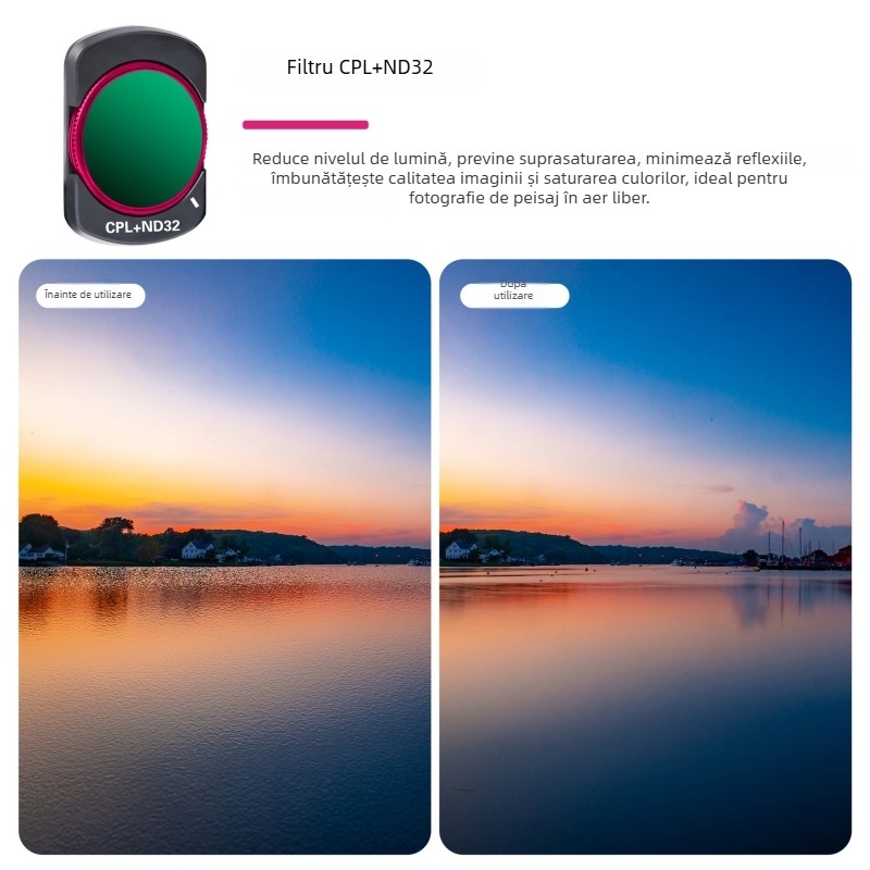 Filtru polarizant Zomei pentru DJI Osmo Pocket 3 – Eliberare magnetică rapidă UV/CPL/ND, Sticlă optică