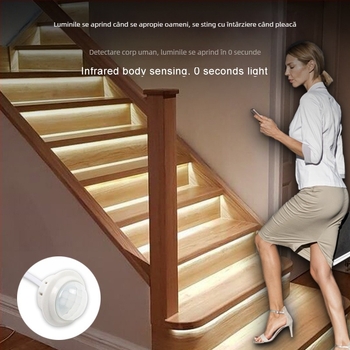 Lumină LED pentru trepte, 2 în 1, cu senzor și controler, Model 221, 12-24V, conectare prin borne