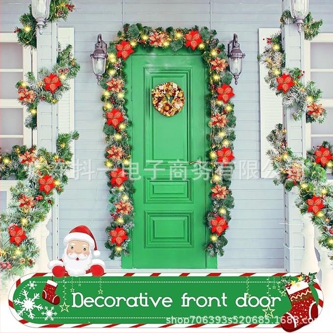 Decor de ușă de Crăciun din ratan – Handmade, Brand Shake it, Seria 1