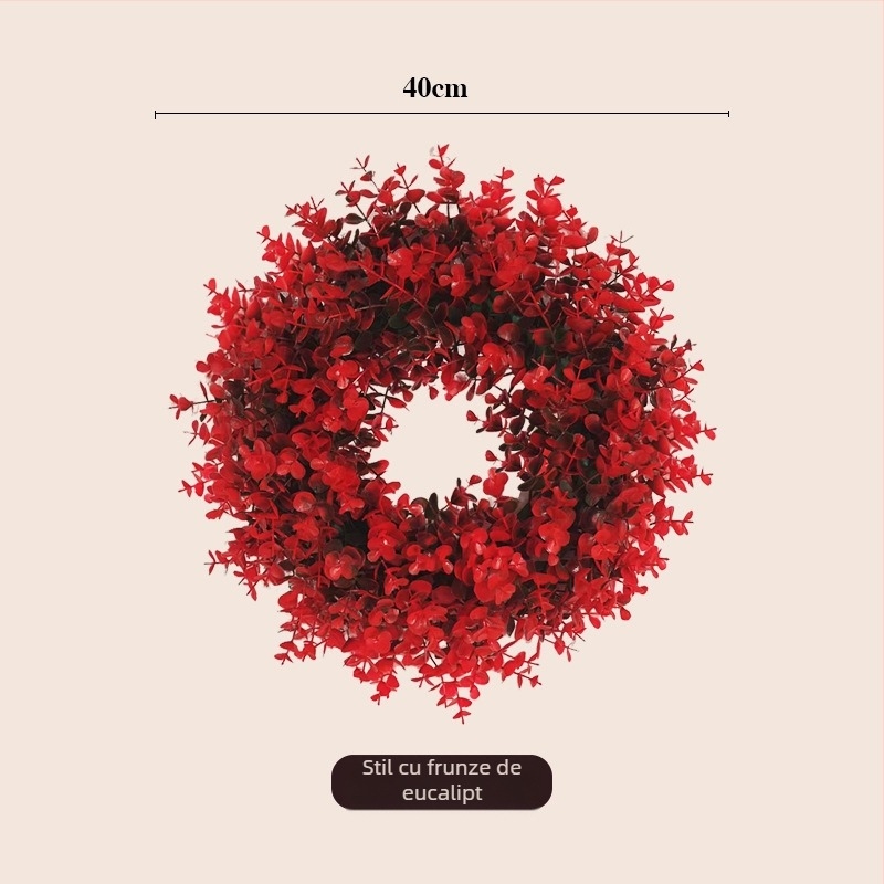 Coroană de Crăciun, material plastic, stil modern minimalist, lucrată manual, marcă Other