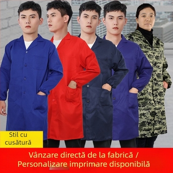 Palton de lucru pentru bărbați cu mâneci lungi, camuflaj, patru sezoane, 100% poliester, amestec din fibre chimice, anti-poluare și decontaminare, îmbrăcăminte de lucru industrială