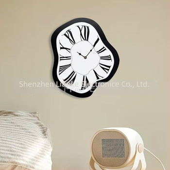 Ceas de perete emoyo E-CY-102 — stil modern, formă ovală, carcasă acrilică, cadran din sticlă organică, afișaj cu ace și cifre, mișcare lină