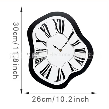 Ceas de perete emoyo E-CY-102 — stil modern, formă ovală, carcasă acrilică, cadran din sticlă organică, afișaj cu ace și cifre, mișcare lină