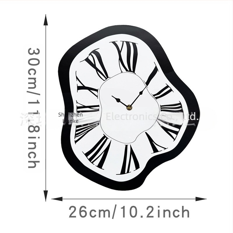 Ceas de perete emoyo E-CY-102 — stil modern, formă ovală, carcasă acrilică, cadran din sticlă organică, afișaj cu ace și cifre, mișcare lină