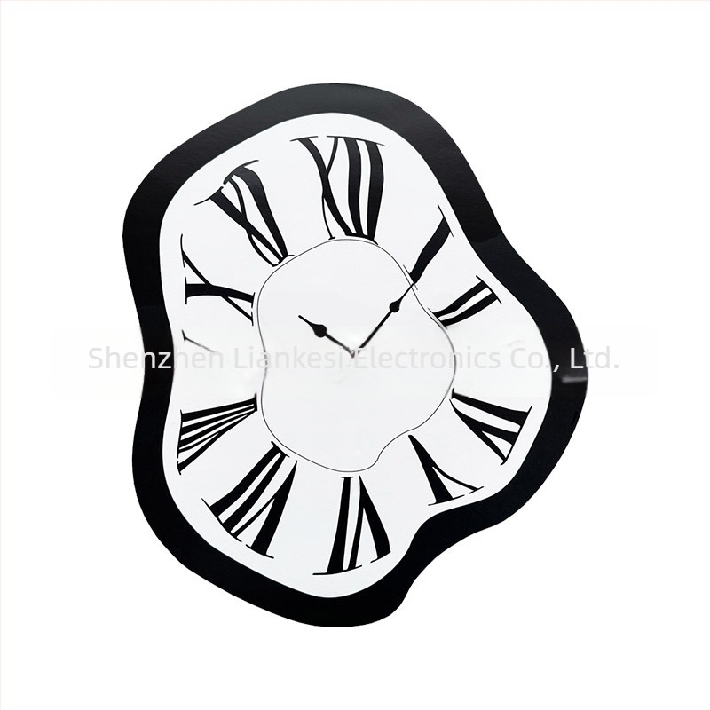 Ceas de perete emoyo E-CY-102 — stil modern, formă ovală, carcasă acrilică, cadran din sticlă organică, afișaj cu ace și cifre, mișcare lină