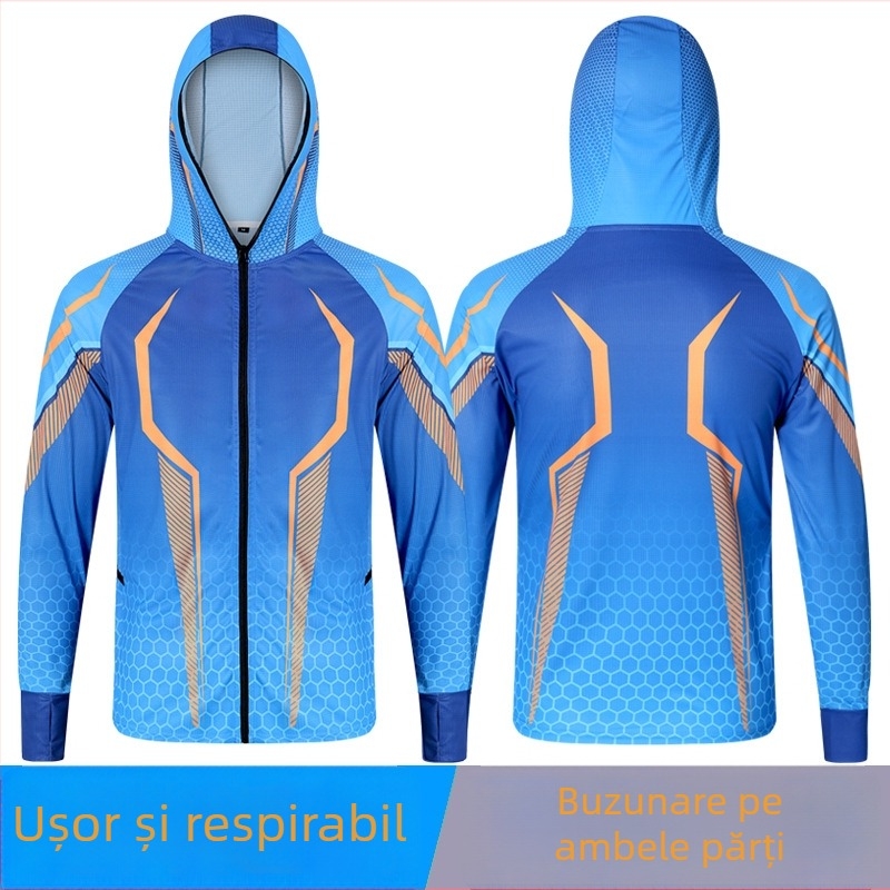 Cămașă de pescuit cu dungi din poliester, uscare rapidă, respirabilă, absorbție a umezelii, pentru pescuit vara