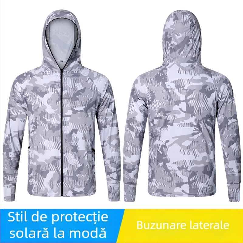Cămașă de pescuit cu dungi din poliester, uscare rapidă, respirabilă, absorbție a umezelii, pentru pescuit vara