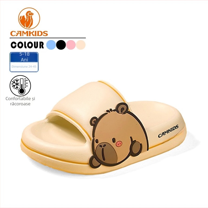 Papuci de casă pentru copii, EVA pentru partea superioară și talpă antiderapantă, stil desen animat, 4–16 ani
