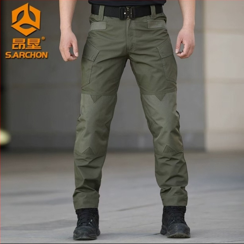 IX6 Pantaloni tactici outdoor pentru bărbați – croială Slim-fit, rezistenți la abraziune, camuflaj, respirabili, patru sezoane, pentru uz în fabrici