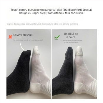 Colanți din bumbac cu vârf închis, țesătură groasă, uni, antibacteriali, deodoranti și anti-fricțiune