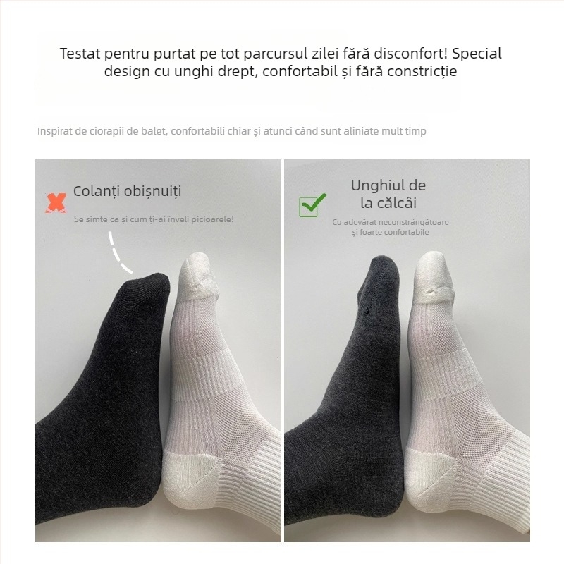 Colanți din bumbac cu vârf închis, țesătură groasă, uni, antibacteriali, deodoranti și anti-fricțiune