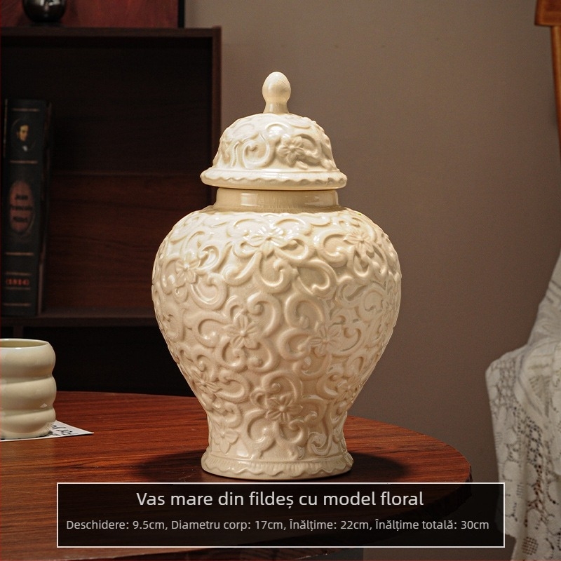 Vază ceramică General Jar — Stil antic medieval, pictată manual, lucrată manual, stil european (ceramică; stil european; pictată manual; luată manual)