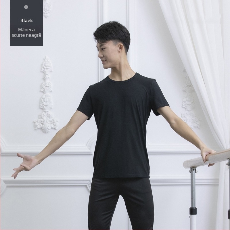 Top bărbătesc de dans din modal — țesătură modal 95%, căptușeală Spandex 5%, adult, bărbat, dans modern
