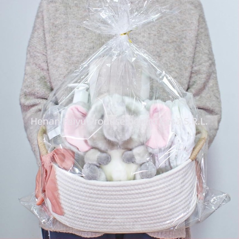 Coș de depozitare oval din frânghie de bumbac, cu mâner înfășurat, stil pastoral, Flying feather, potrivit pentru jucăriile de animale de companie și alte obiecte mărunte