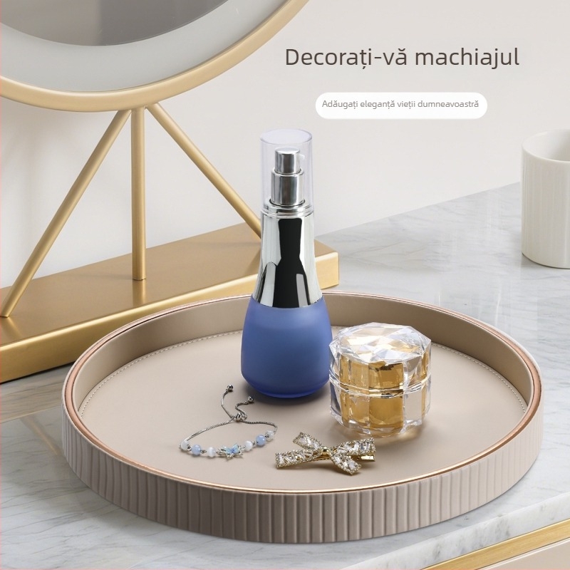 Tavă de depozitare din piele, cu model marmorat, formă pătrată, stil lux ușor, posibilitatea personalizării