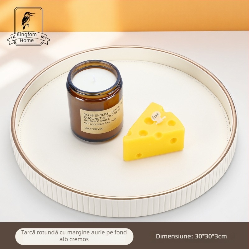 Tavă de depozitare din piele, cu model marmorat, formă pătrată, stil lux ușor, posibilitatea personalizării