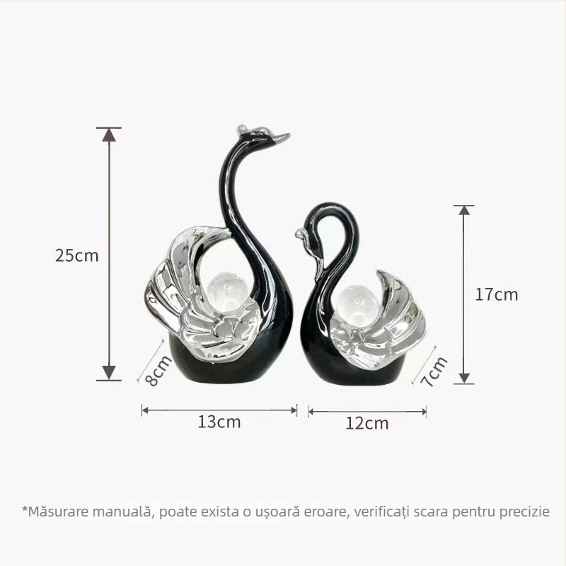 Ornament lebăd din rășină, stil lux, sculptură, procesare personalizată, ID 6ijaW3hY