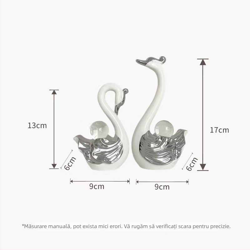 Ornament lebăd din rășină, stil lux, sculptură, procesare personalizată, ID 6ijaW3hY