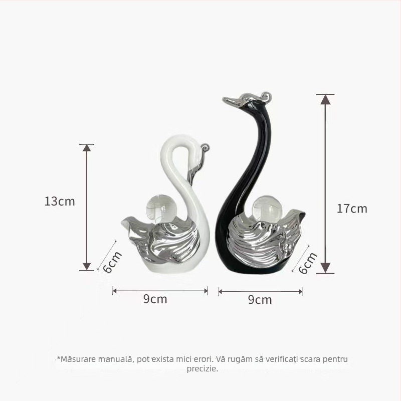 Ornament lebăd din rășină, stil lux, sculptură, procesare personalizată, ID 6ijaW3hY