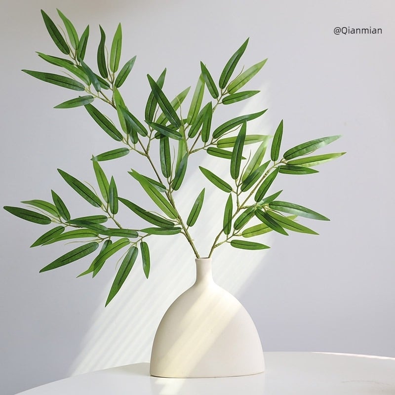 Separator de birou în stil chinezesc, cu frunze de bambus și motive Zen, ecran cu nori parțiali (Nu este importat; Nu este cadou; Fără autorizare IP)