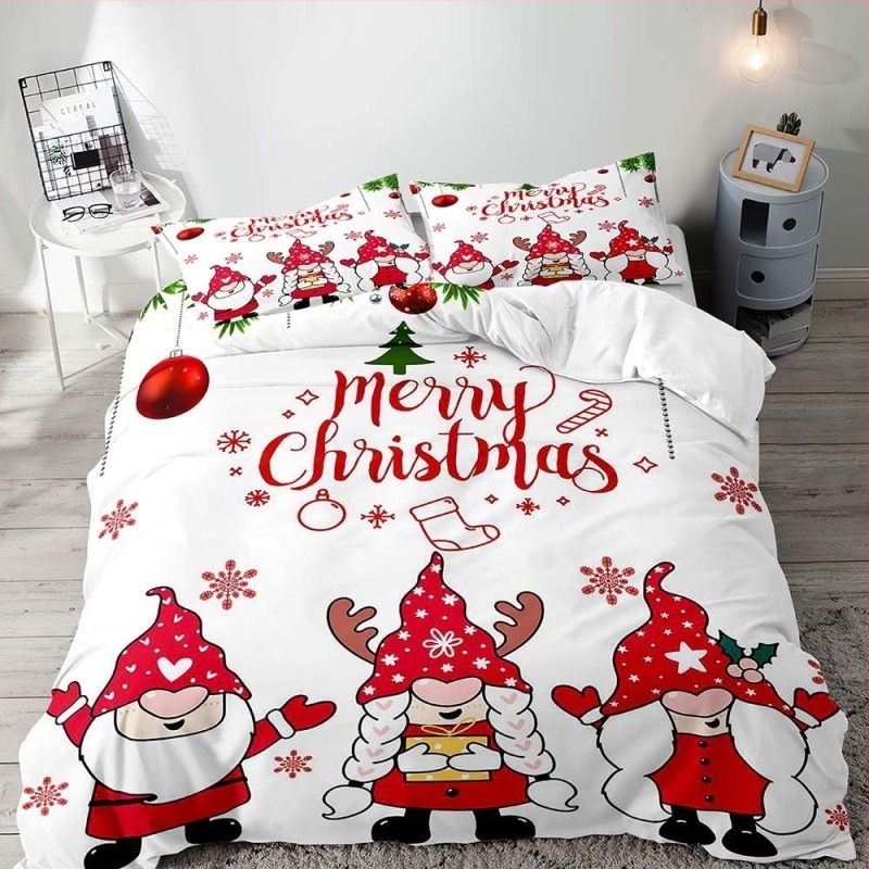 Set de fețe de pilotă cu imprimeu Moș Crăciun negru pentru decor de Crăciun (imprimare digitală; fibră chimică; set din trei piese; personalizare disponibilă)